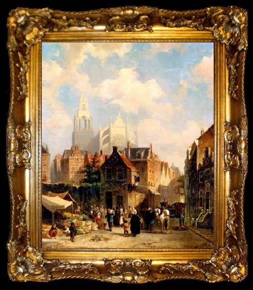 framed  unknow artist European city landscape, street landsacpe, construction, frontstore, building and architecture.067, ta009-2